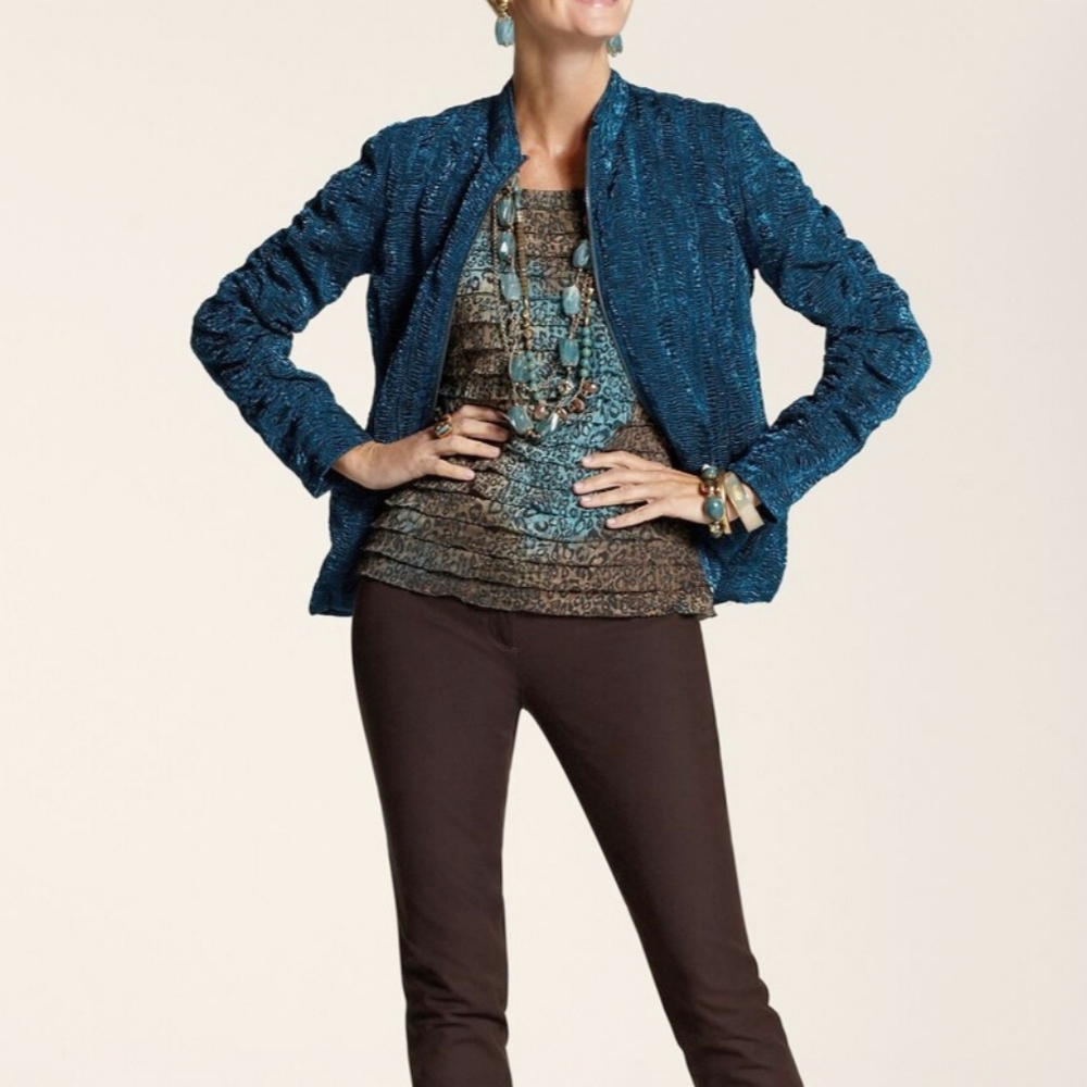 NEW Chico's moto scrunchy jacket SIZE 0 (S)